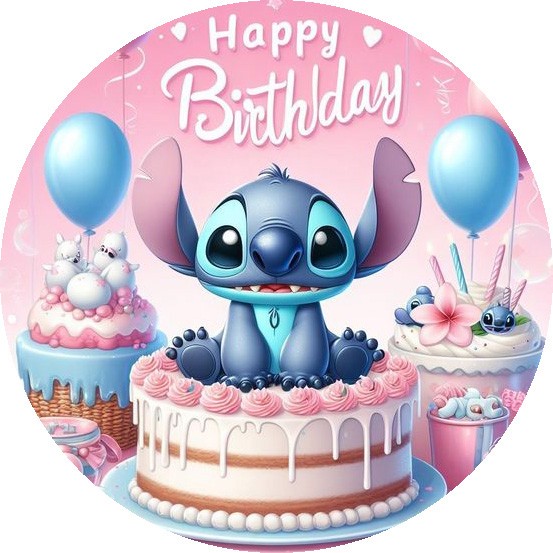 stitch sur le gateau