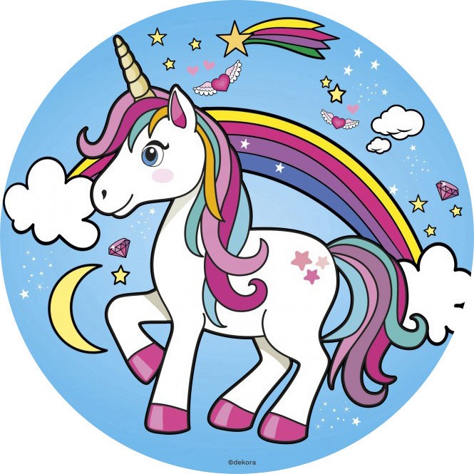 Licorne fond bleu 20 cm azyme