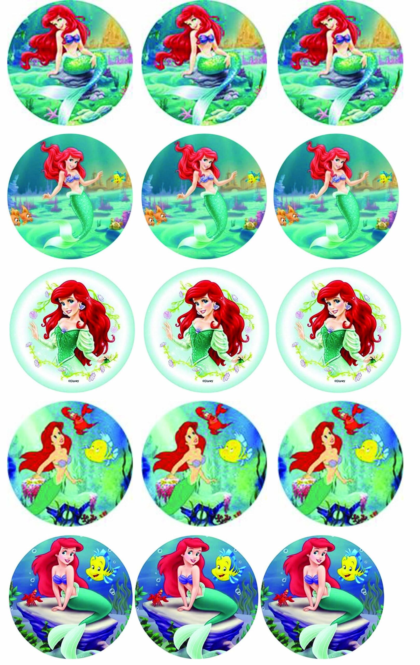 ariel la petite sirène disques cupcake