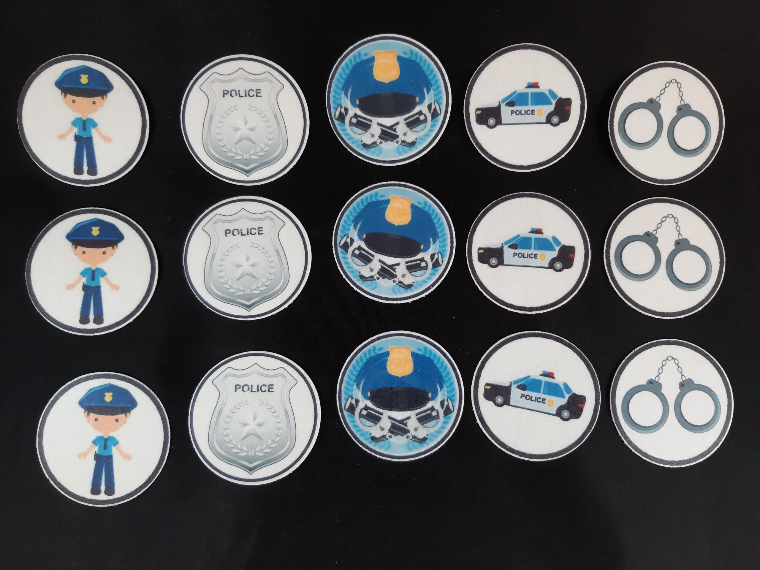 Police disques cupcake