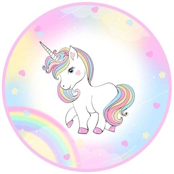 petite licorne et arc en ciel