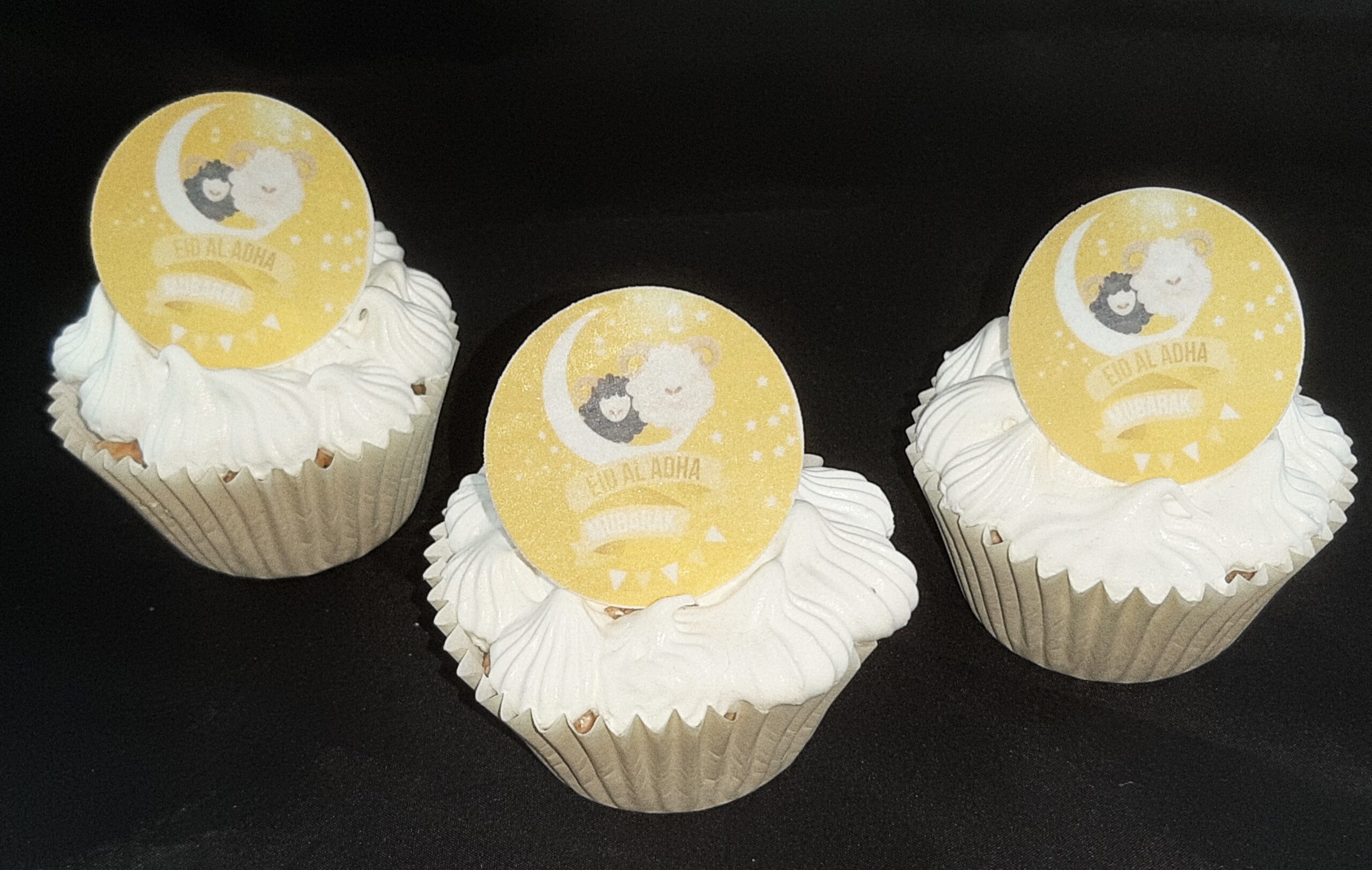 Eid Al Sadha fond jaune disques cupcake - Image 2