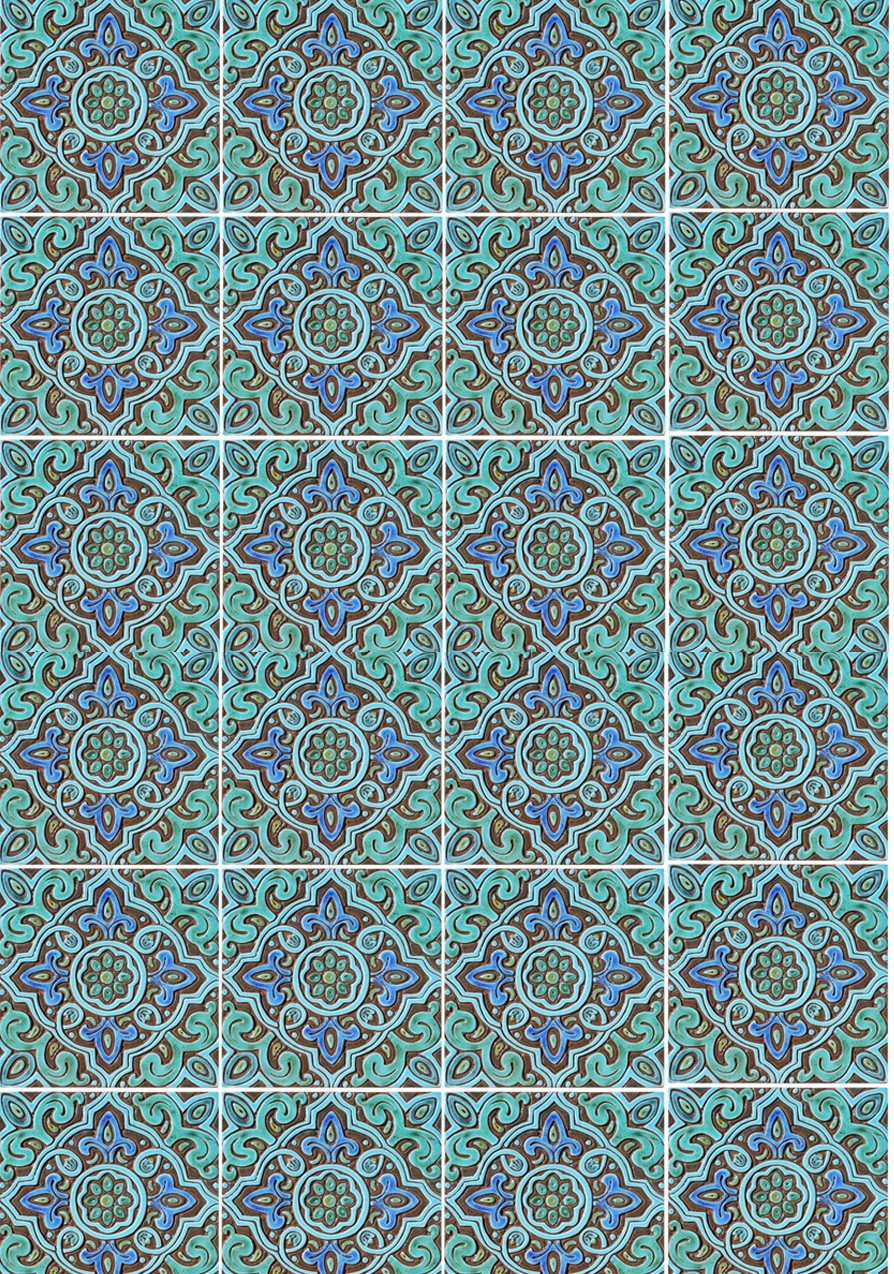 mosaïque bleu et vert