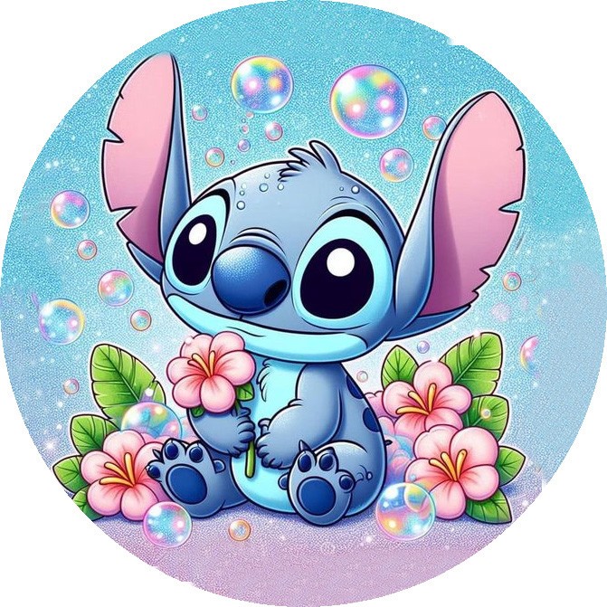 stitch avec fleurs