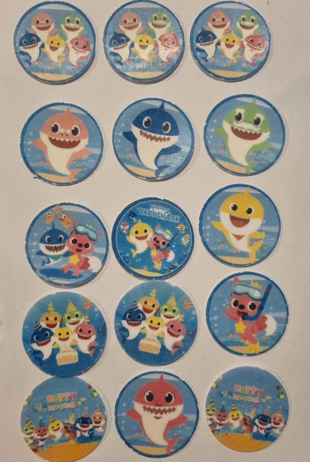 Baby Shark disques cupcake