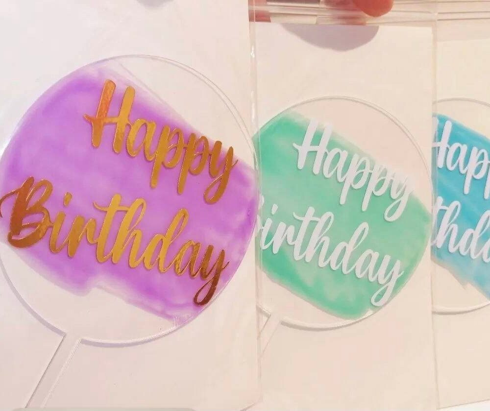 Gelukkige verjaardag acryl topper