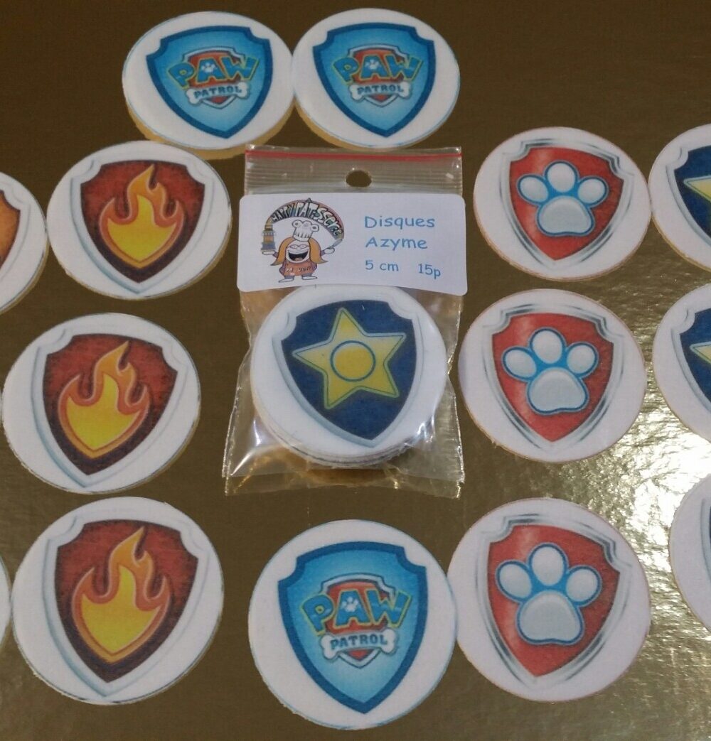 Insignes Pat Patrouille disques cupcake