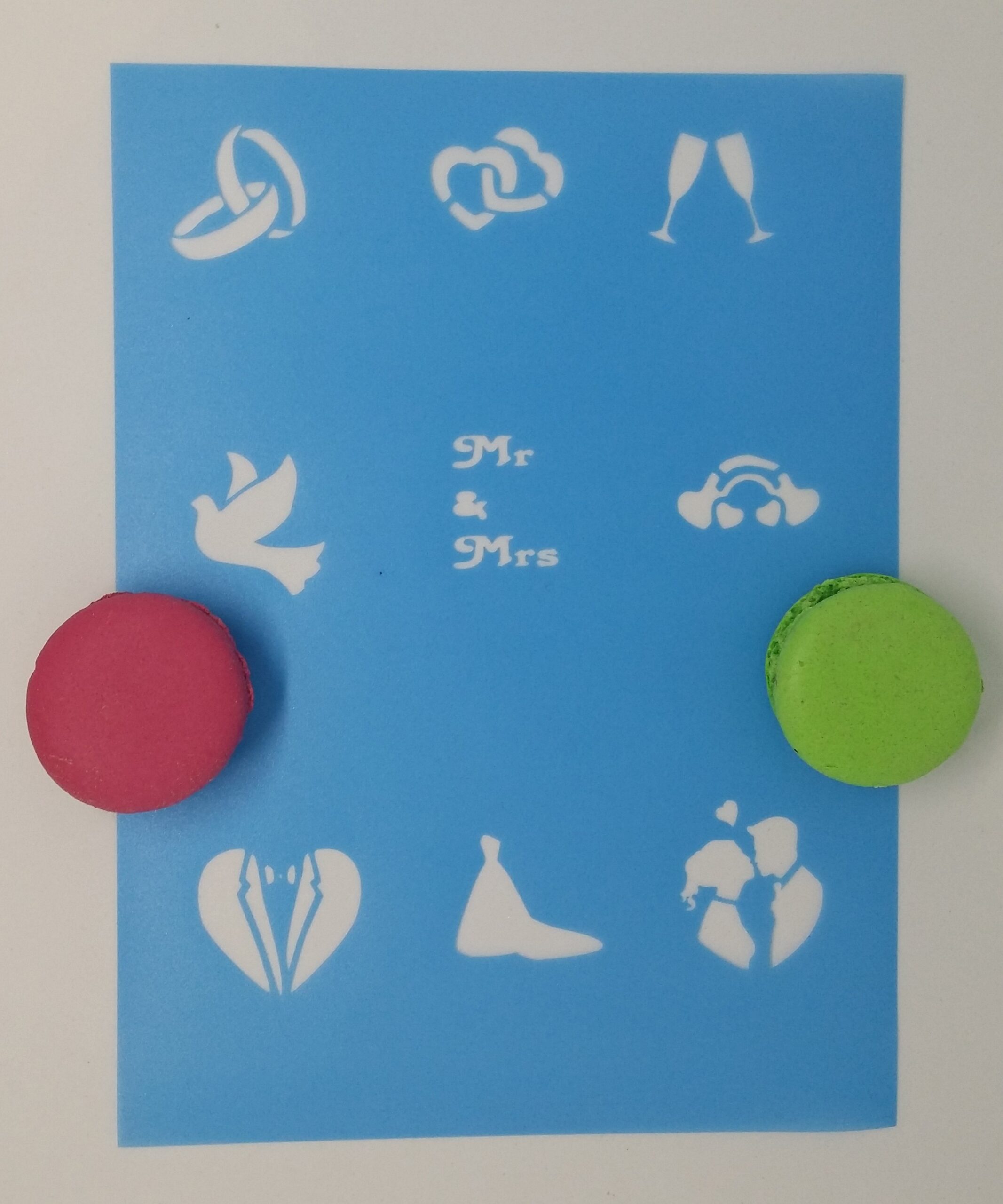 Mariage pochoir stencil gâteau