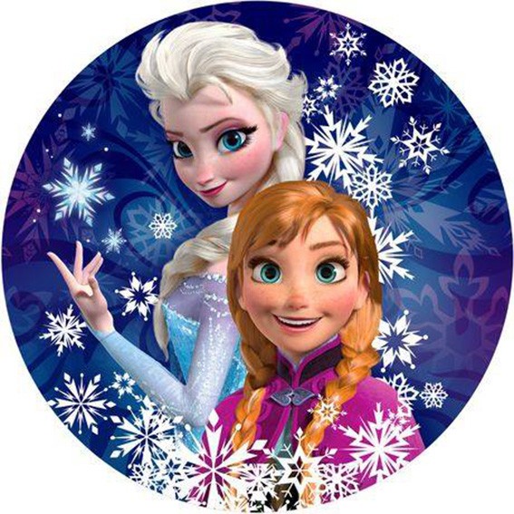 Elsa & Anna fond bleu foncé 20 cm