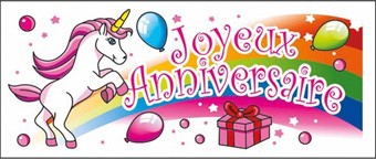 banderole licorne joyeux anniversaire