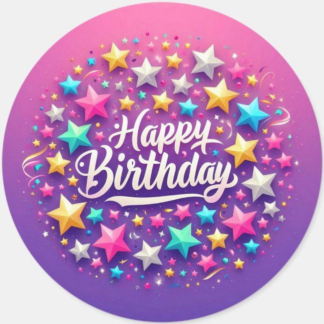Happy birthday étoiles 20 cm