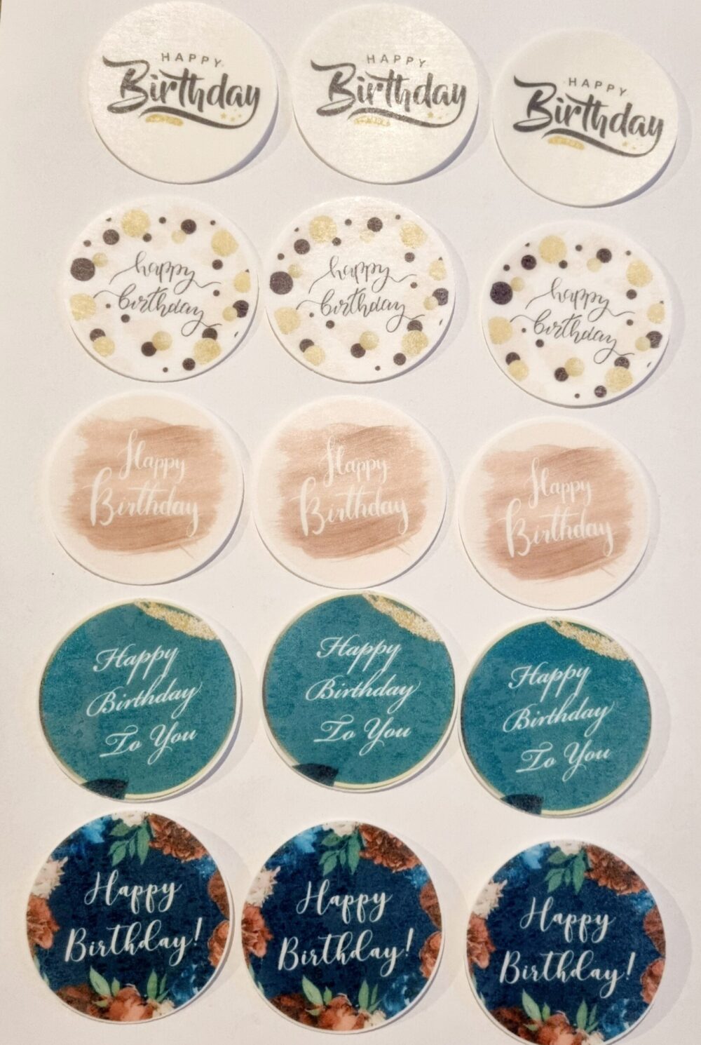 Happy Birthday disques cupcake