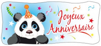 banderole panda joyeux anniversaire