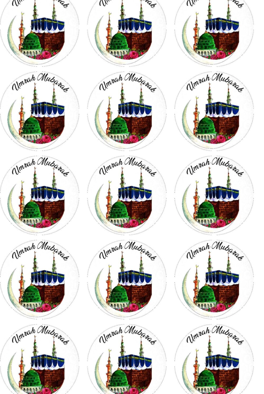 Umrah Mubarak couleur disques cupcake