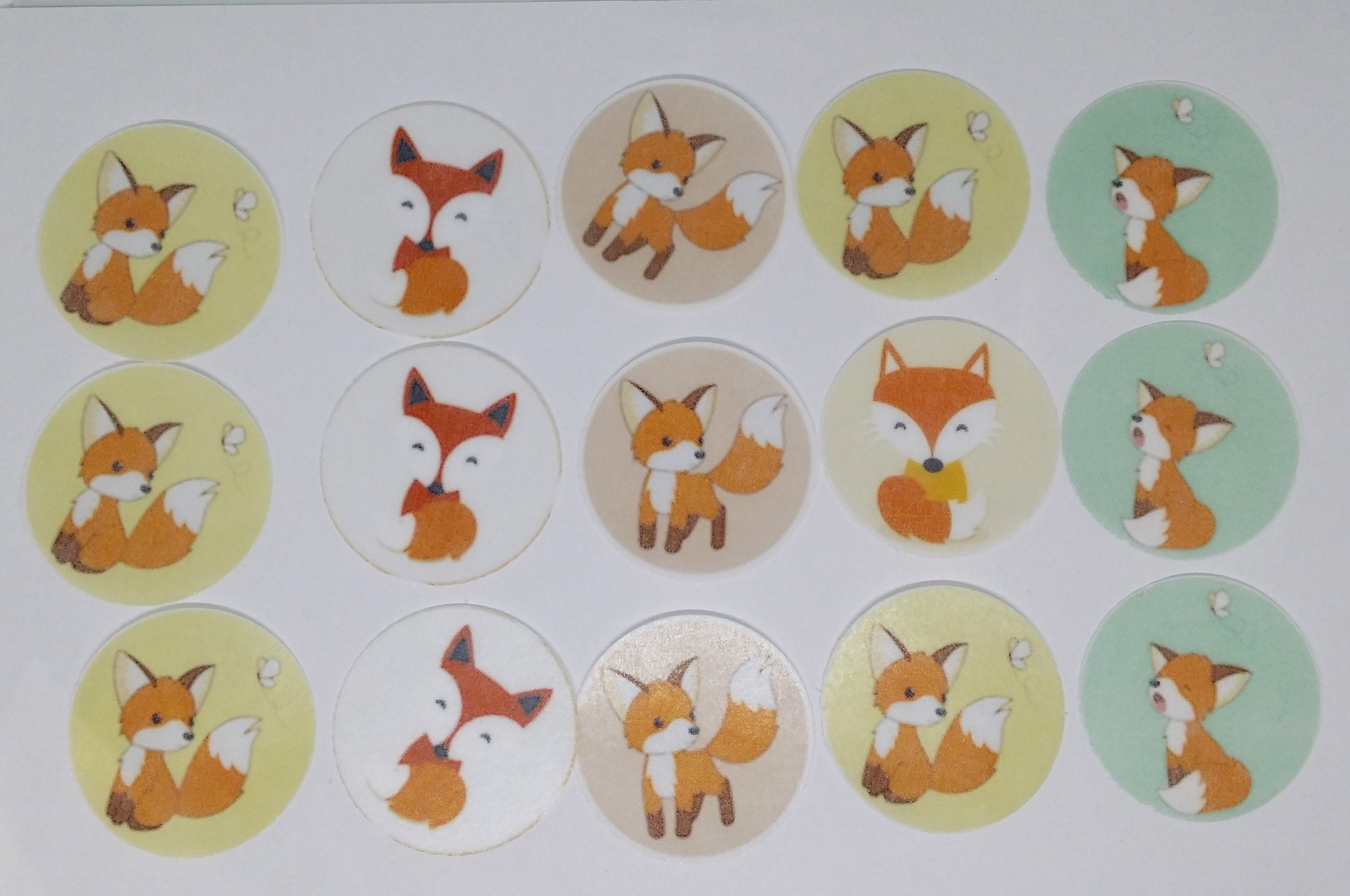Fox cupcake discs
