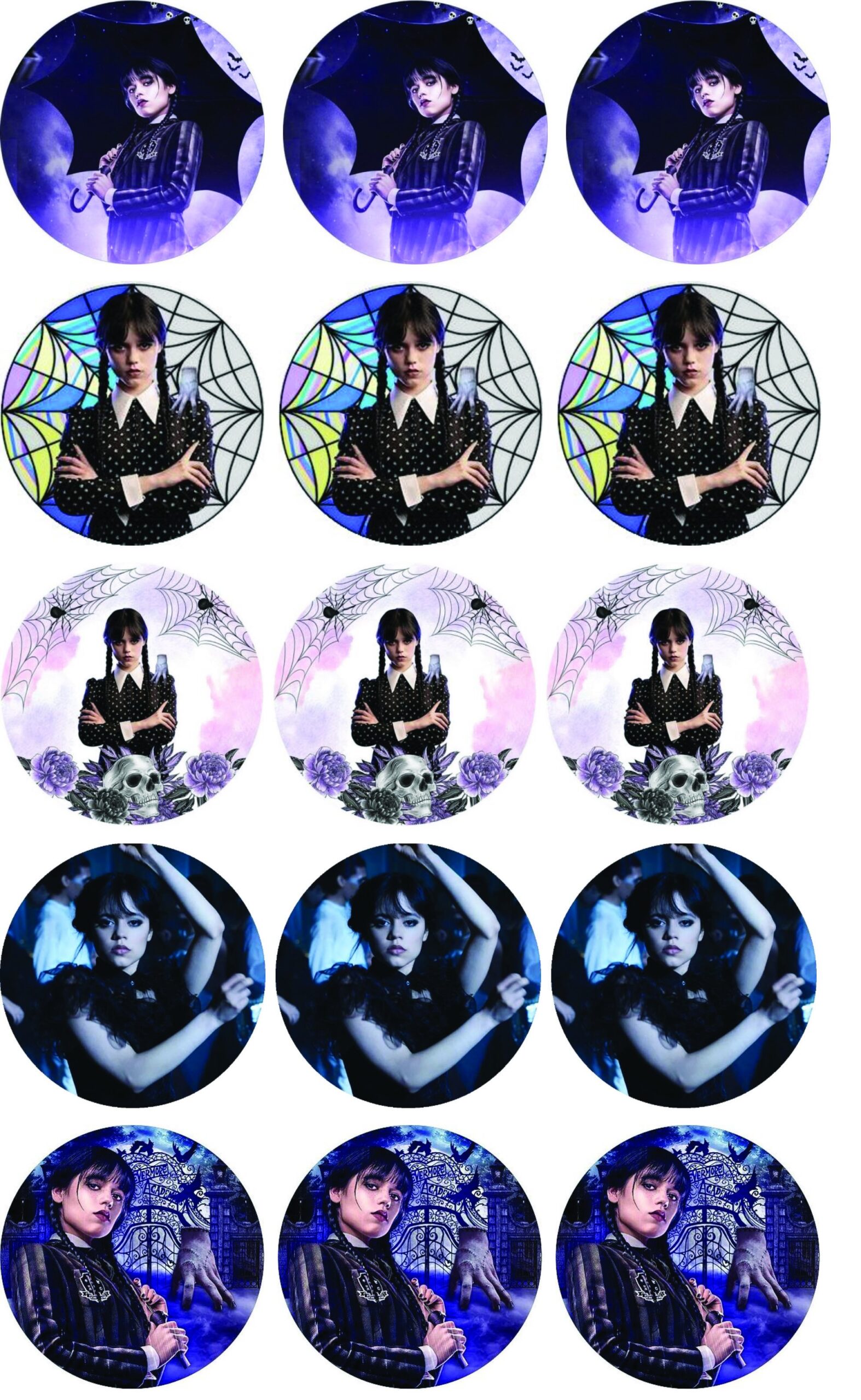 Mercredis Addams disque cupcake