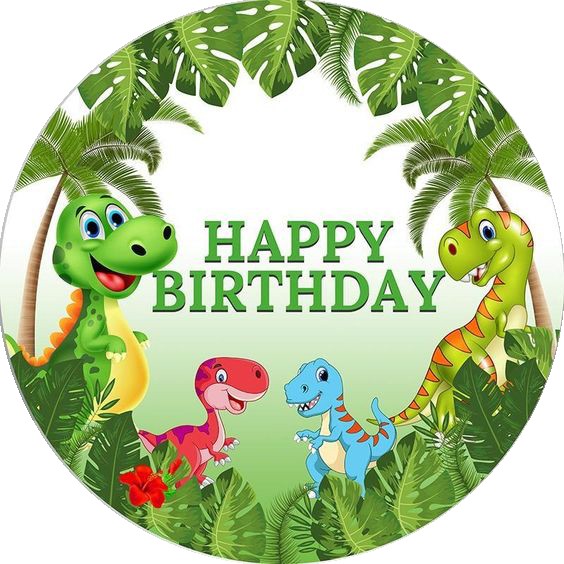 dinosaures Happy Birthday feuillage 20 cm