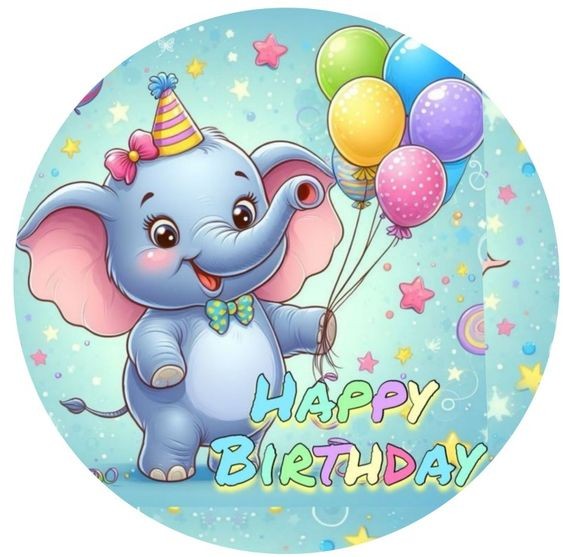 Happy birthday éléphant 20 cm
