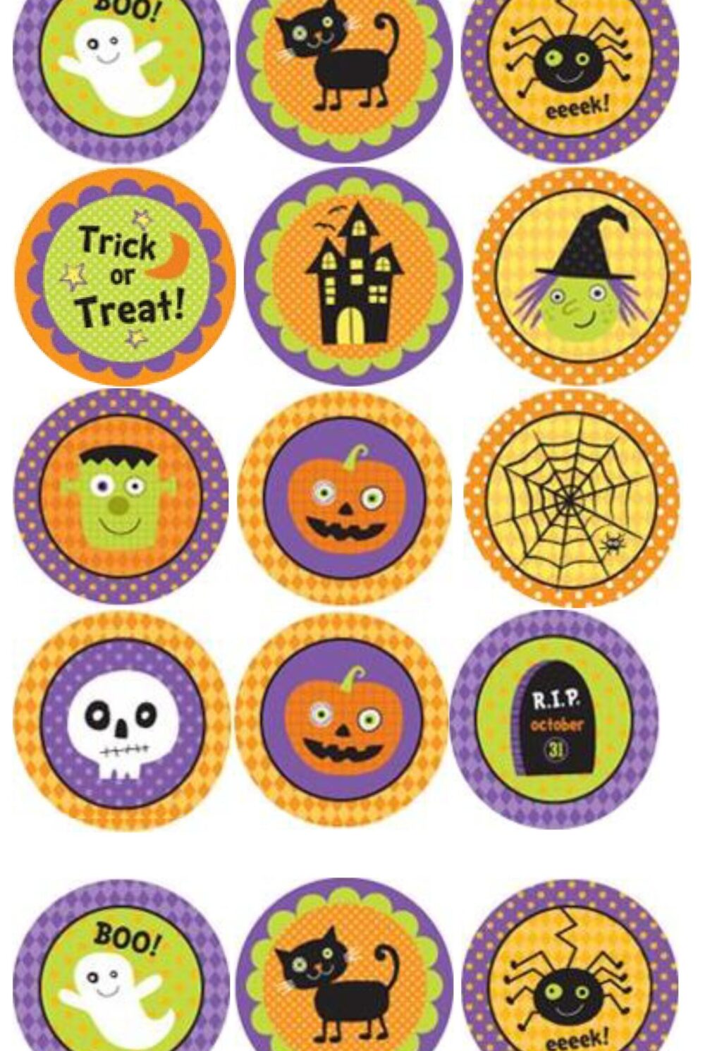 disques cupcake Halloween trick or treat