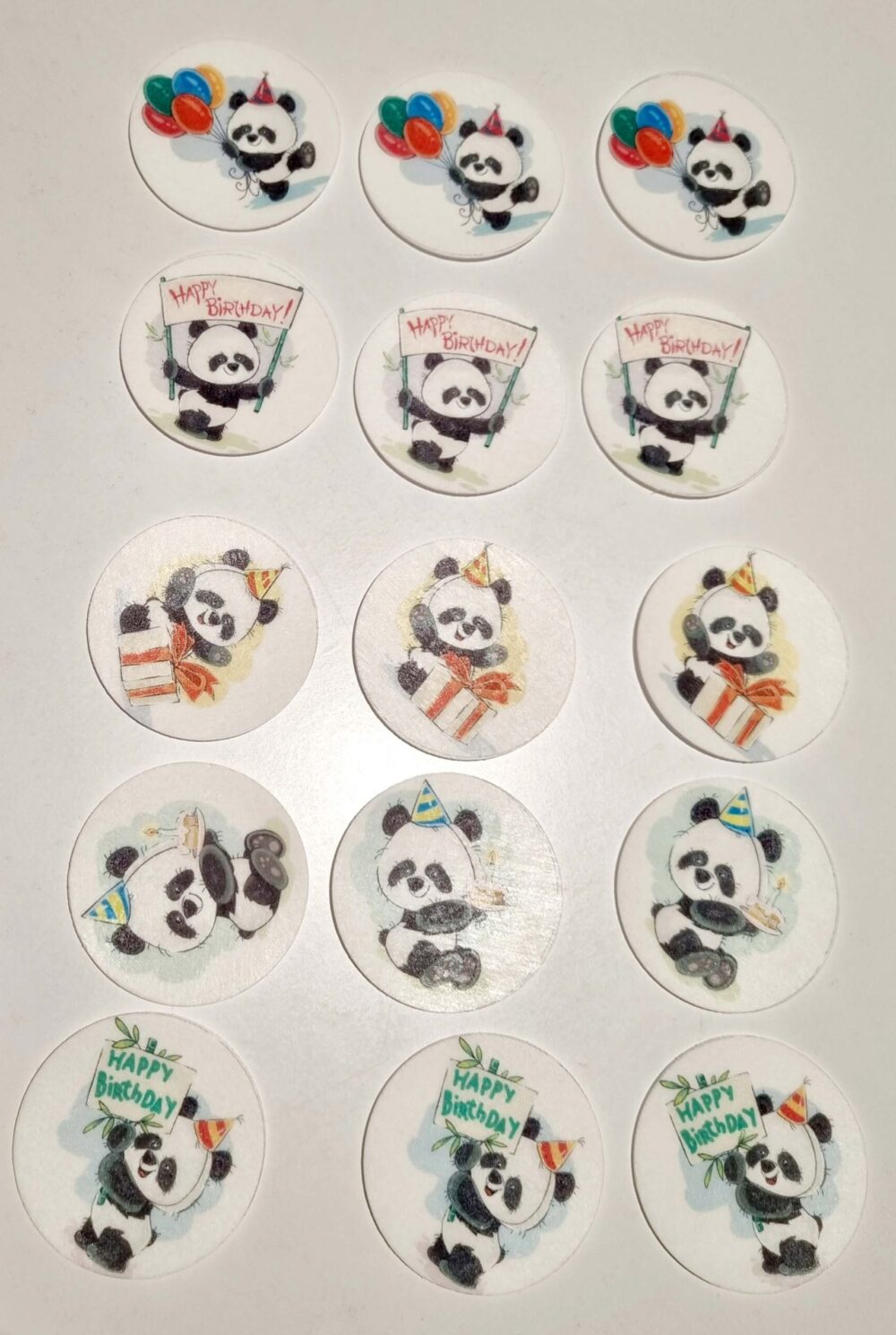 Cute panda cupcake discs