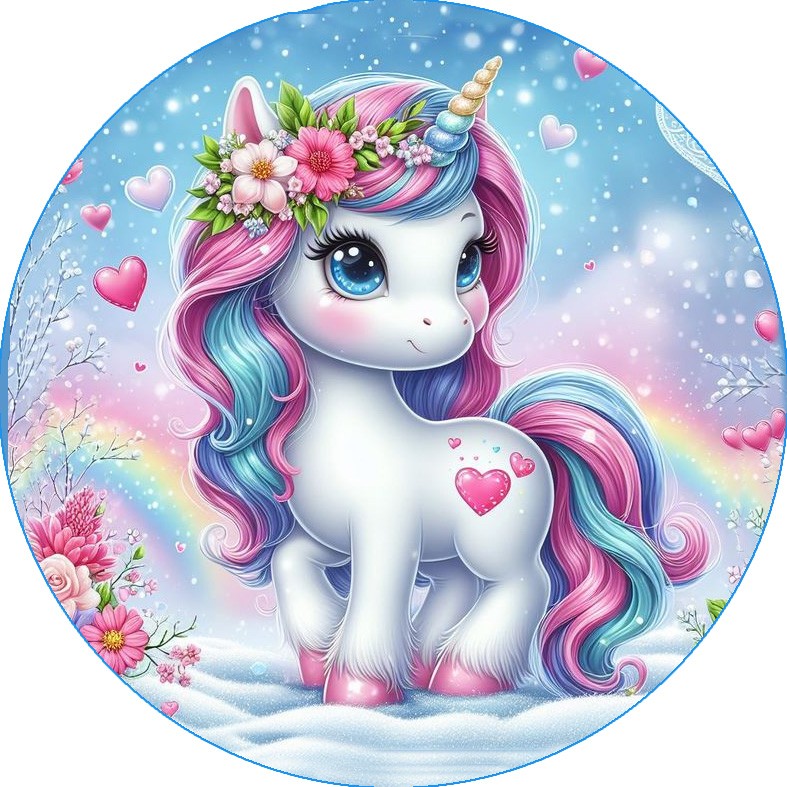 mignonne licorne rose et bleue