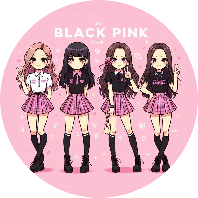 Black Pink dessin rond 20 cm