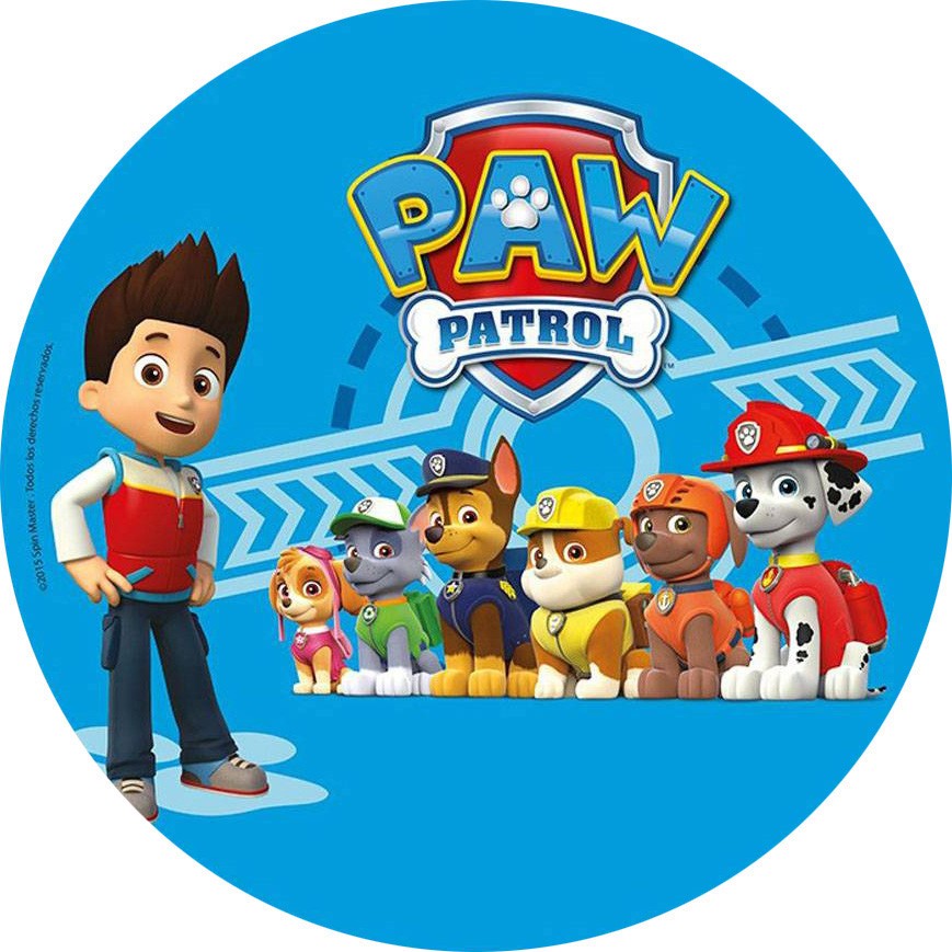 pat patrouille fond bleu 20 cm azyme