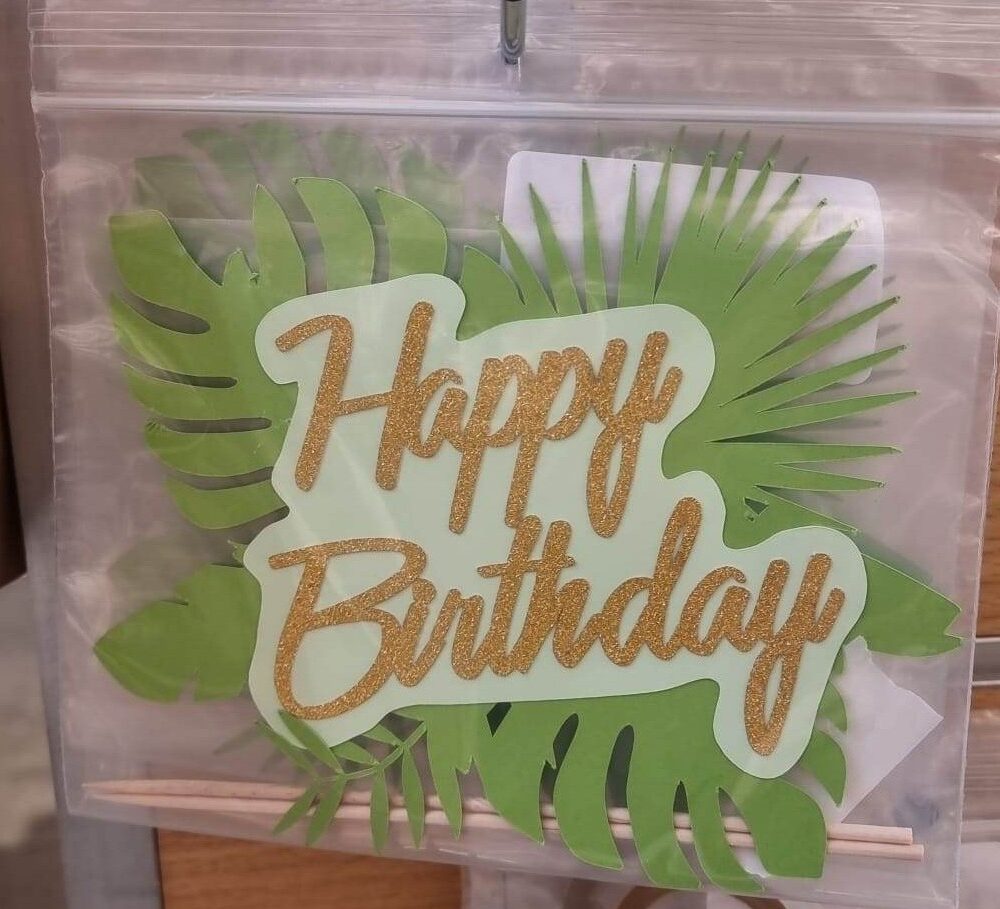 topper Happy Birthday tropical