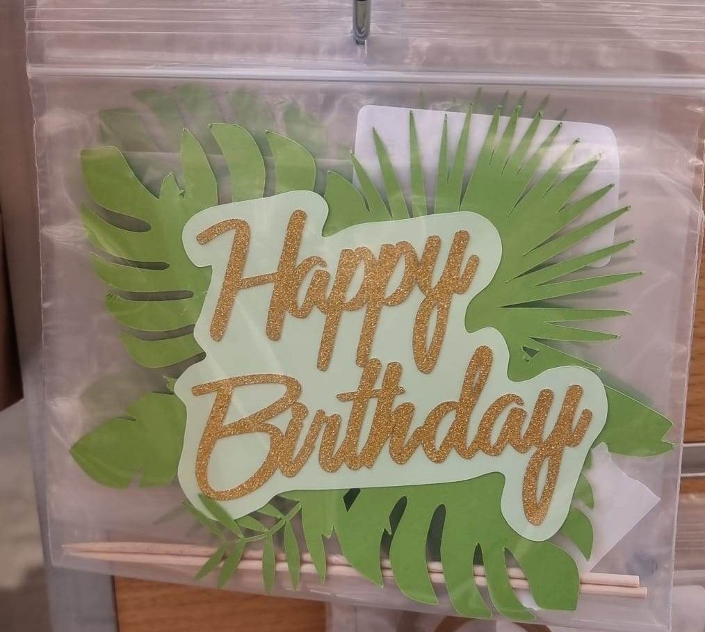 topper Happy Birthday tropical