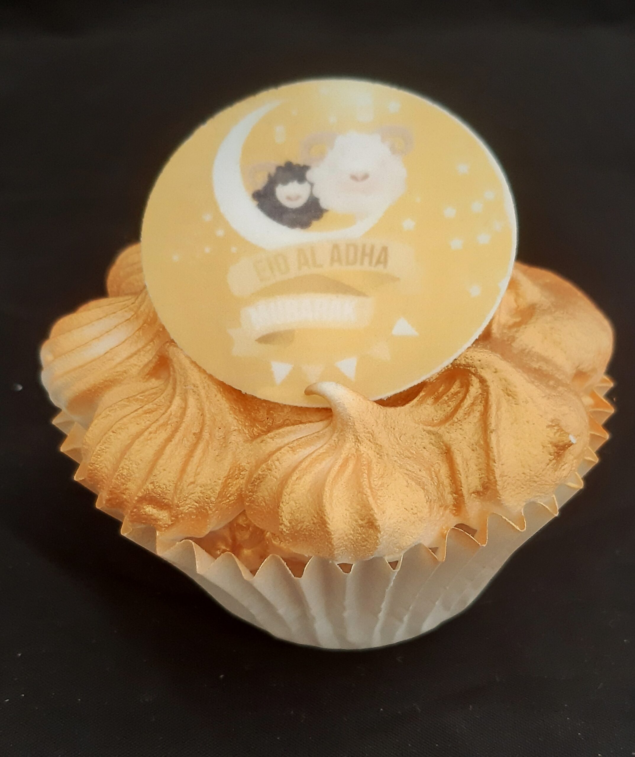 Eid Al Sadha fond jaune disques cupcake - Image 3