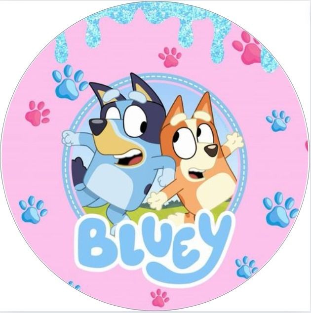 bluey et bingo contour rose