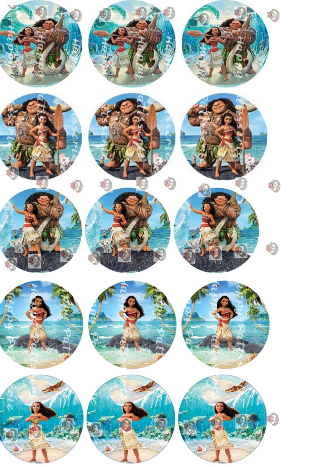 vaiana moana disques cupcakes