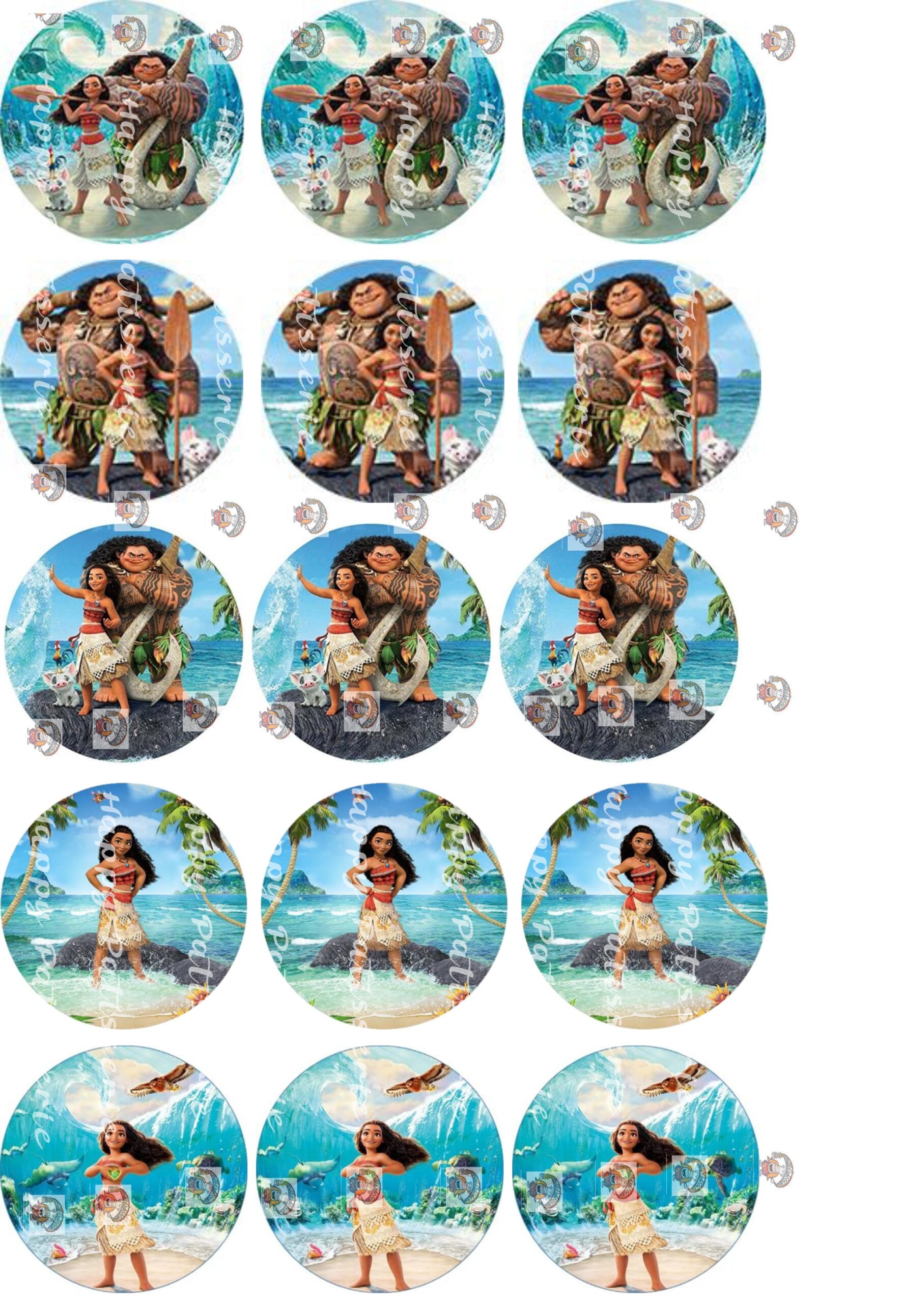 vaiana moana disques cupcakes