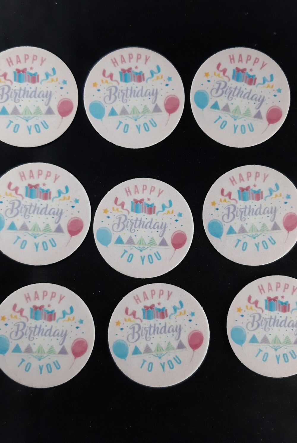 Happy Birthday rose disques cupcake