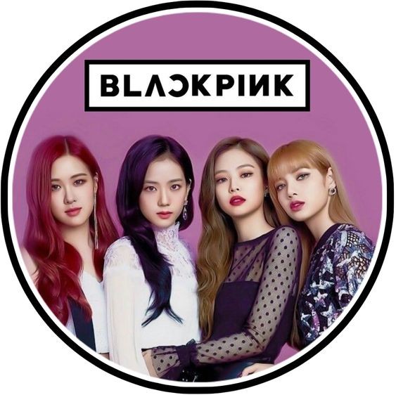 Black Pink fond mauve rond 20 cm