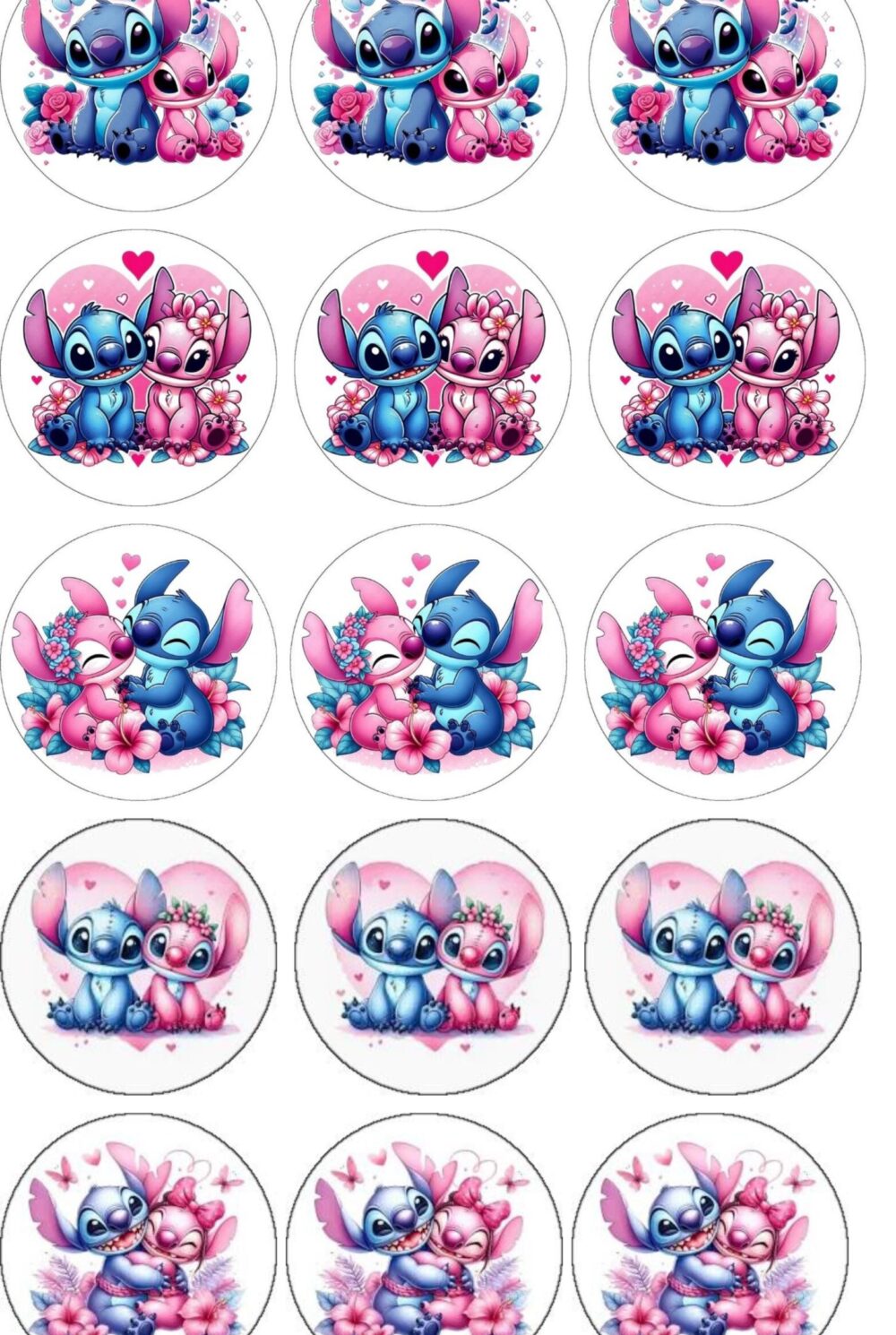 stitch et angel disques cupcakes