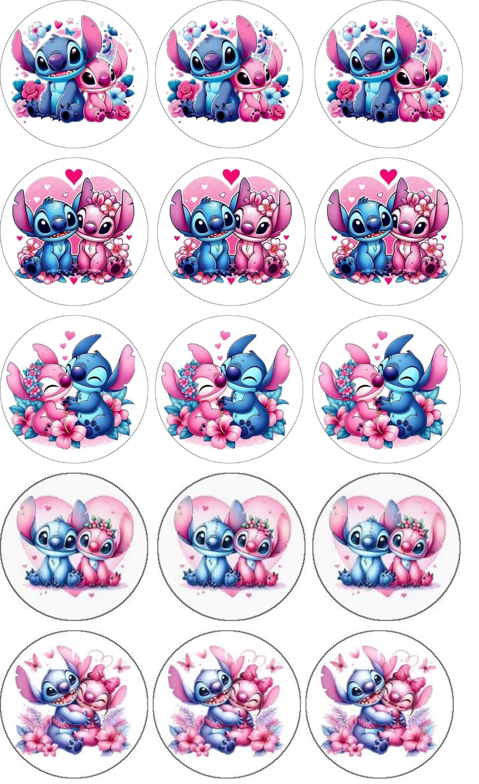 stitch et angel disques cupcakes