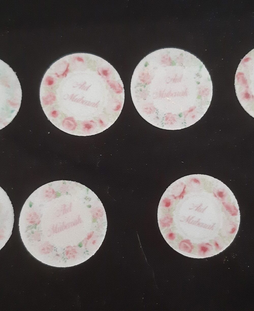 Eid Mubarak fleuri décor 2,5 cm
