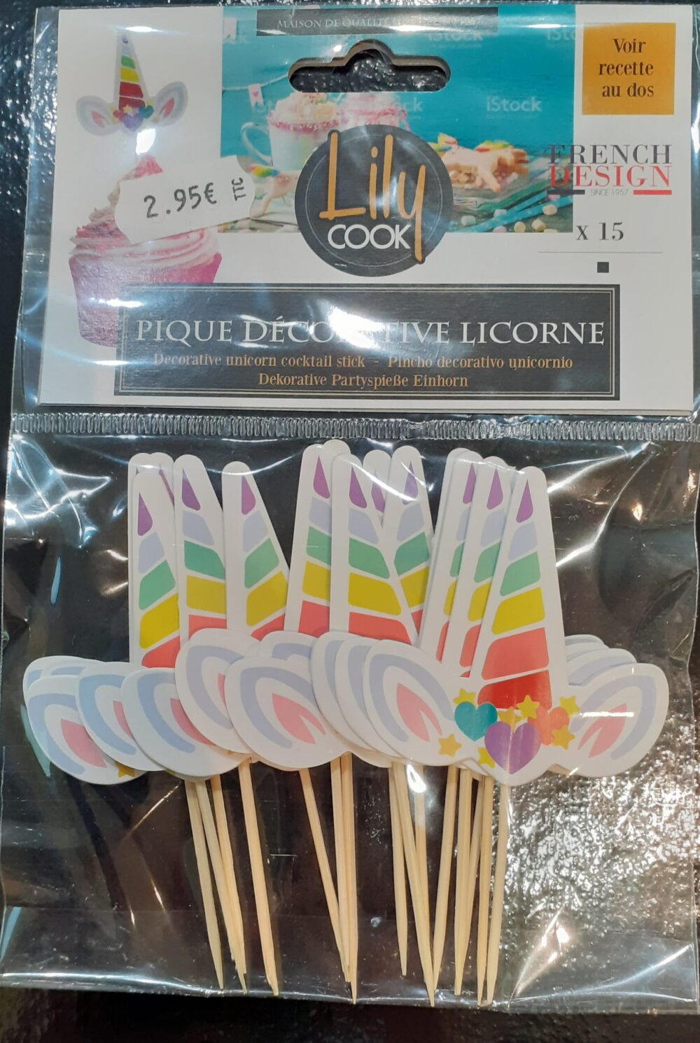 Licorne -unicorn cupcake topper 15 piques