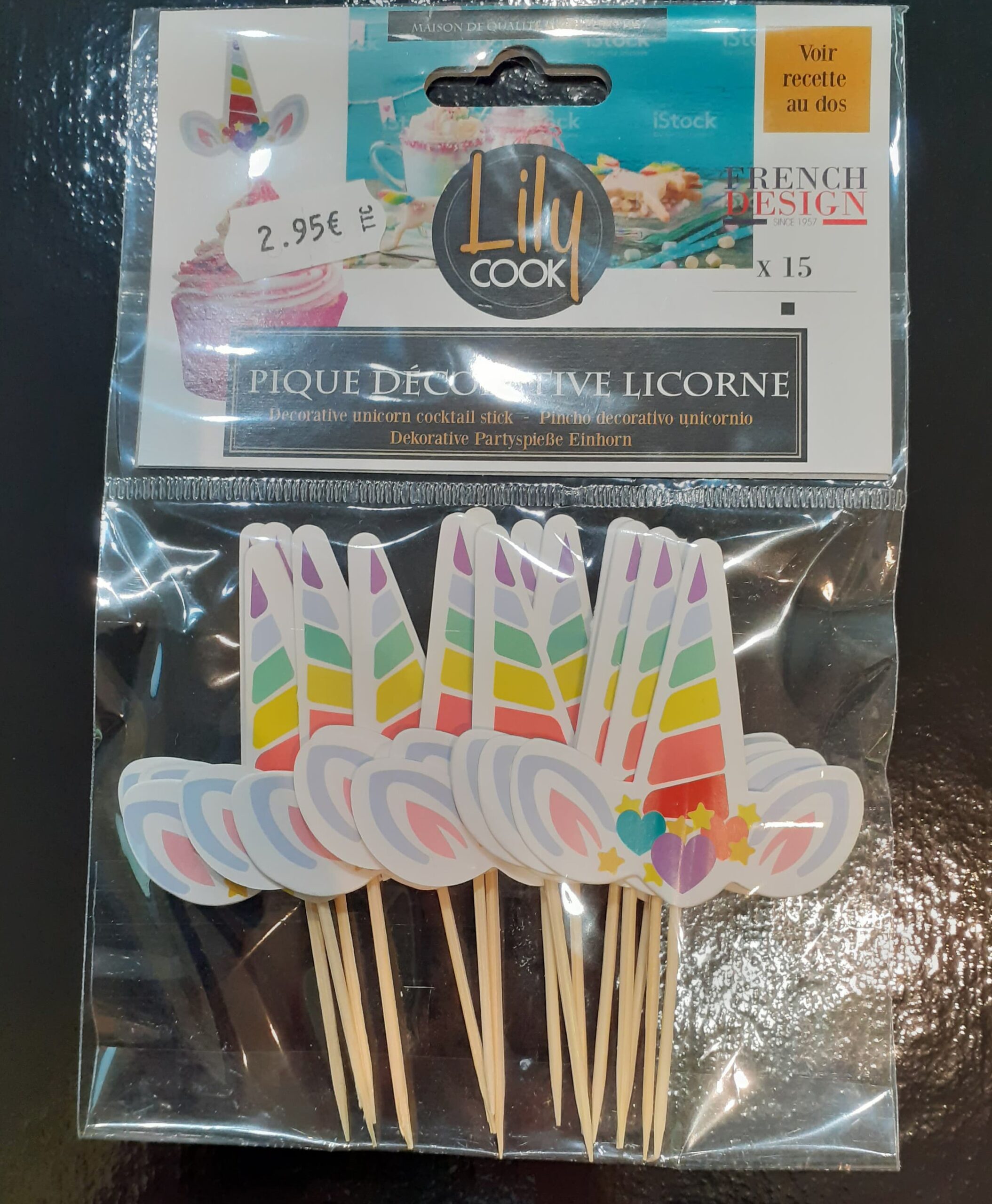 Licorne -unicorn cupcake topper 15 piques