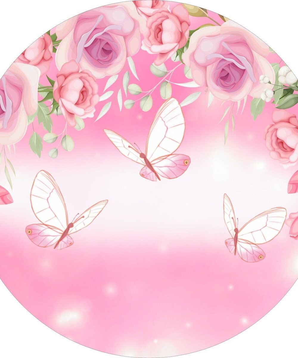 papillons et roses