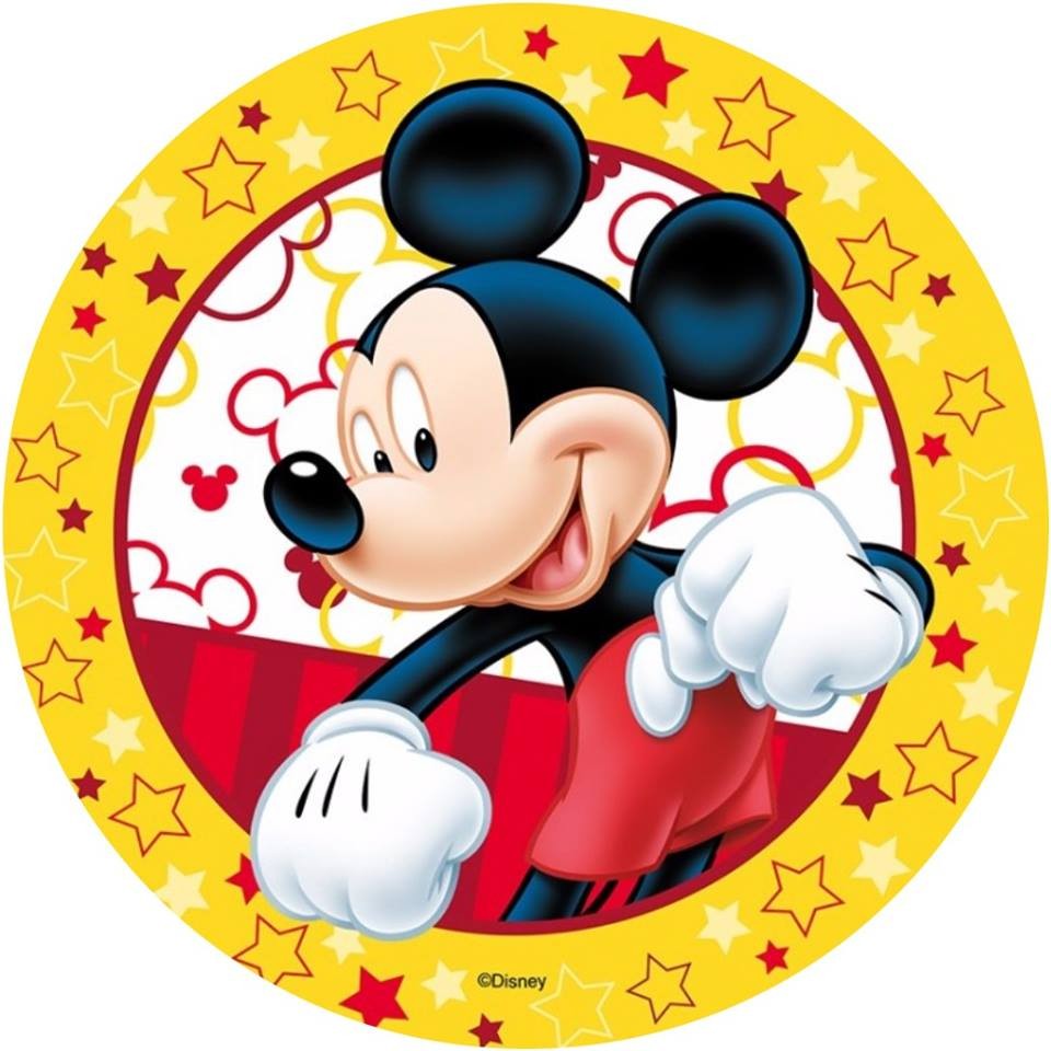 Mickey bordure jaune 20 cm