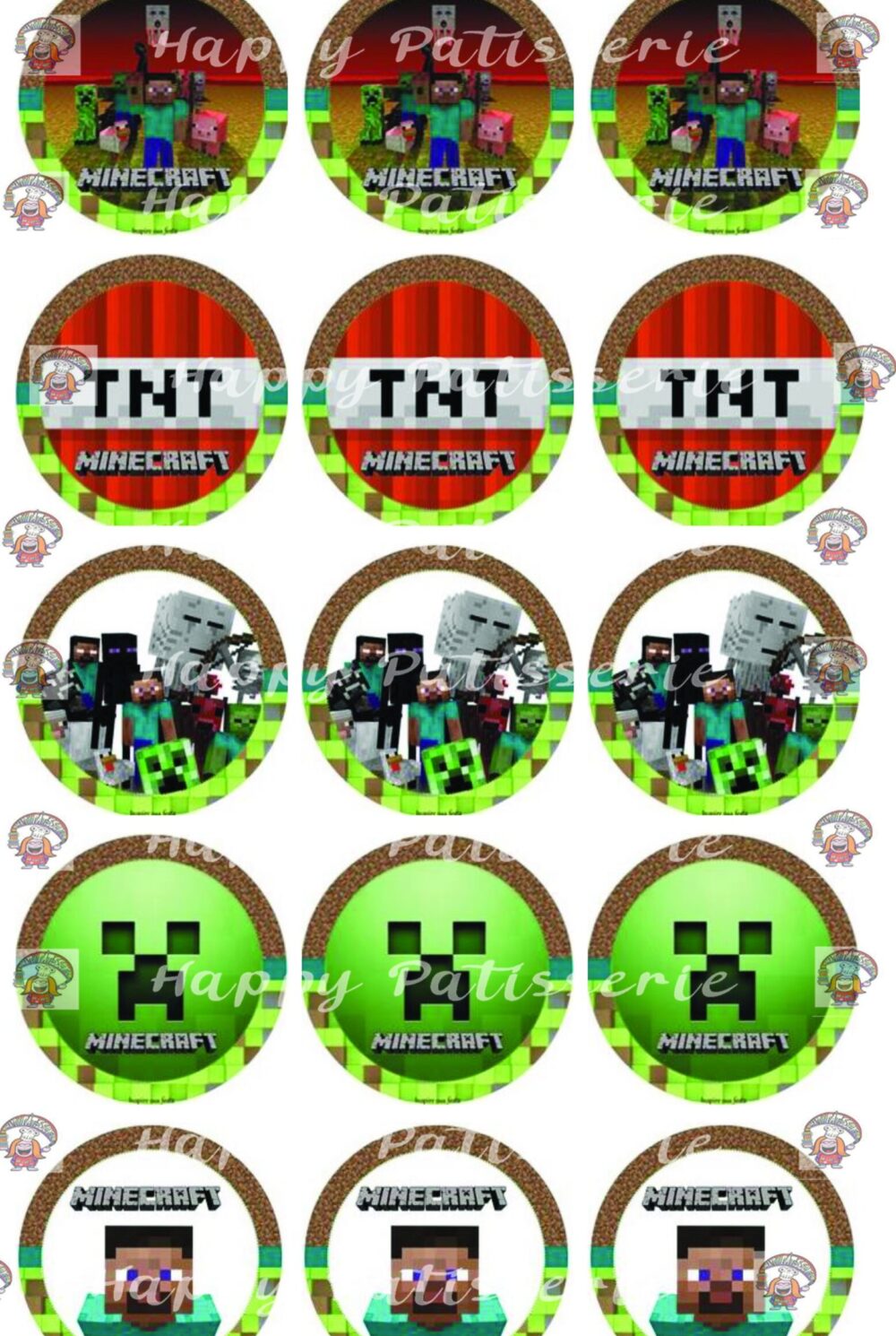 minecraft disques cupcakes