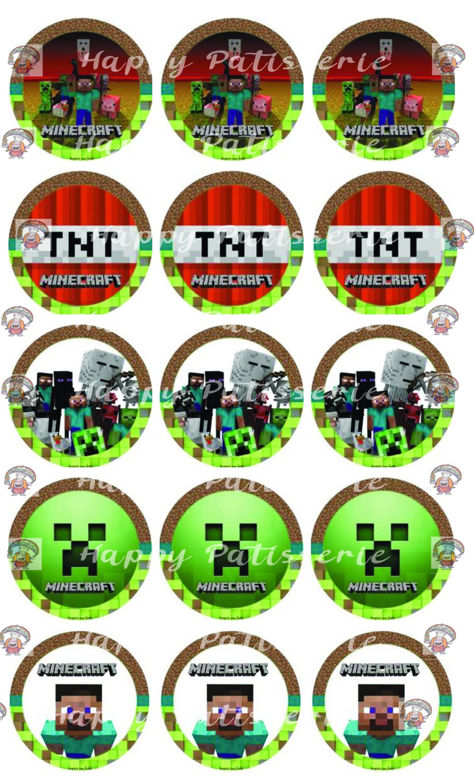 minecraft disques cupcakes