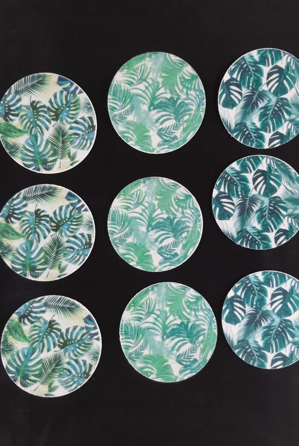 Feuilles tropicales disques cupcake