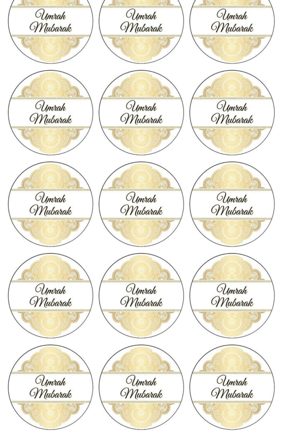 Umrah Mubarak disques cupcake
