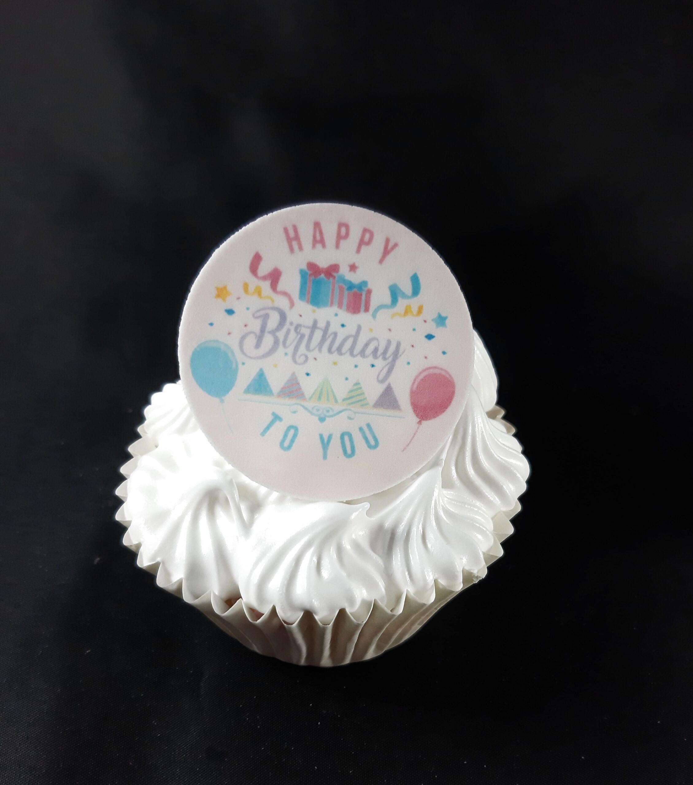 Happy Birthday rose disques cupcake - Image 3
