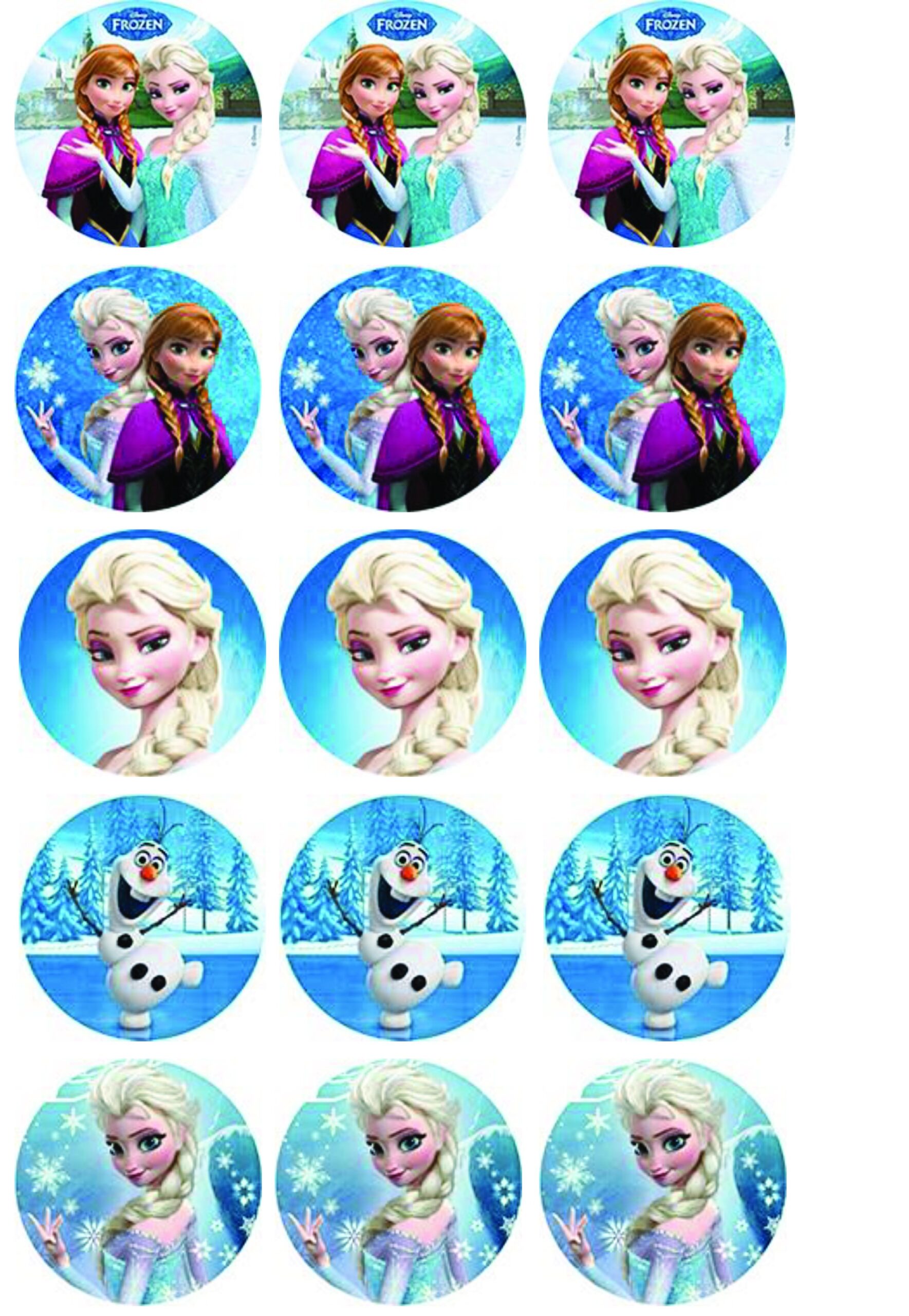snow queen frozen cupcake discs