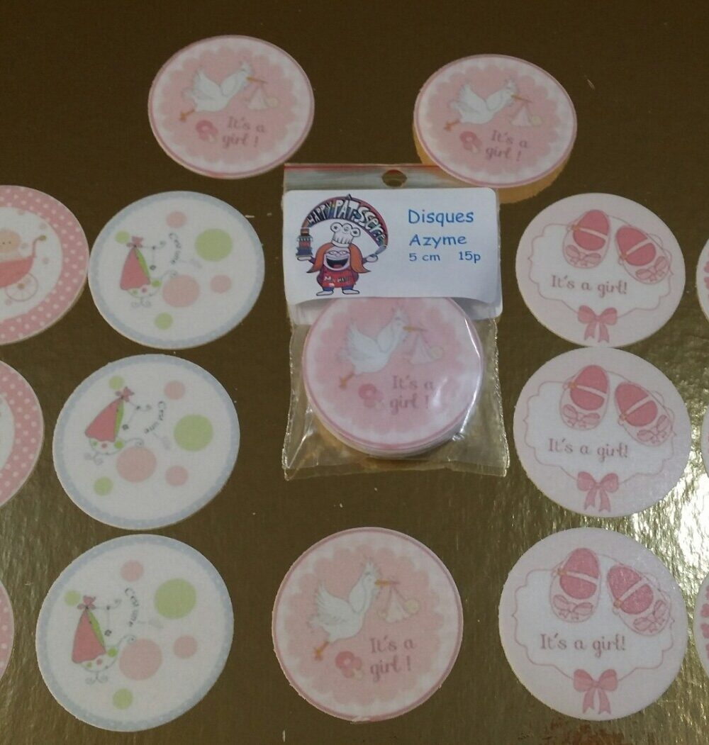 it's a girl bébé disque cupcake