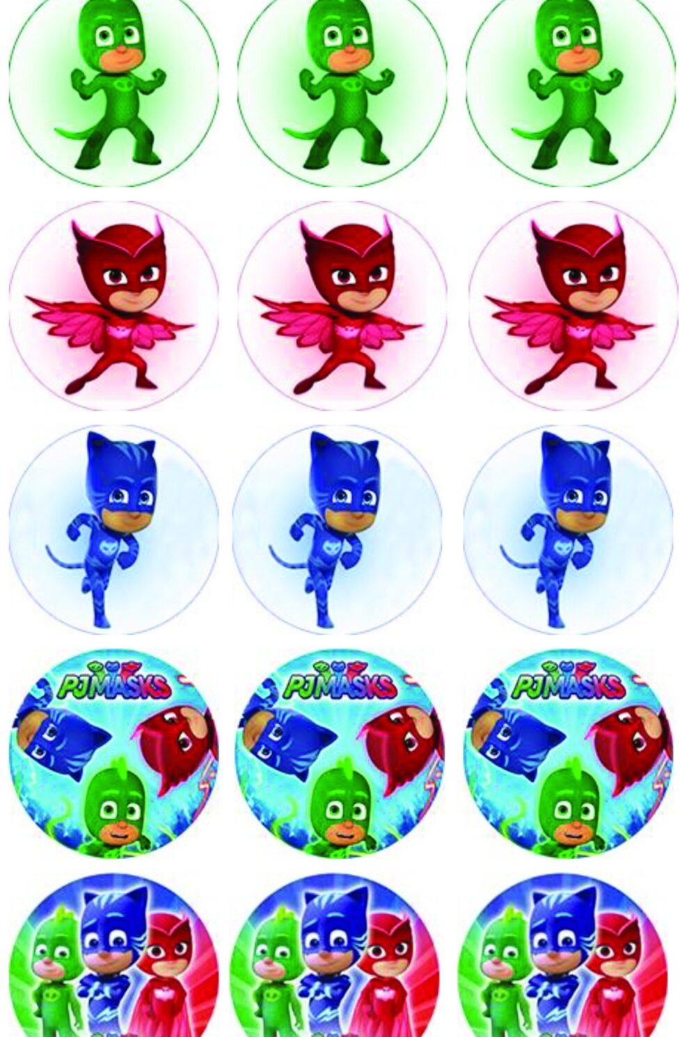 pj mask disques cupcake